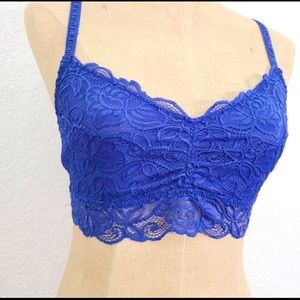 ANTHROPOLOGIE Evalyn Lace Longline Bralette S